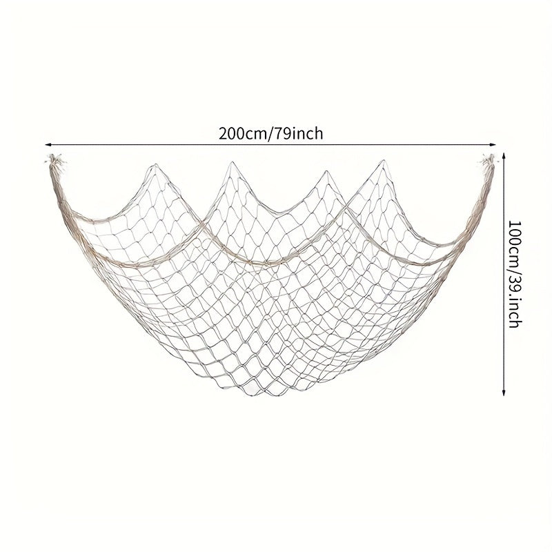 Natural Fish Net Fishnet Decoration Hawaiian And Pirate Party