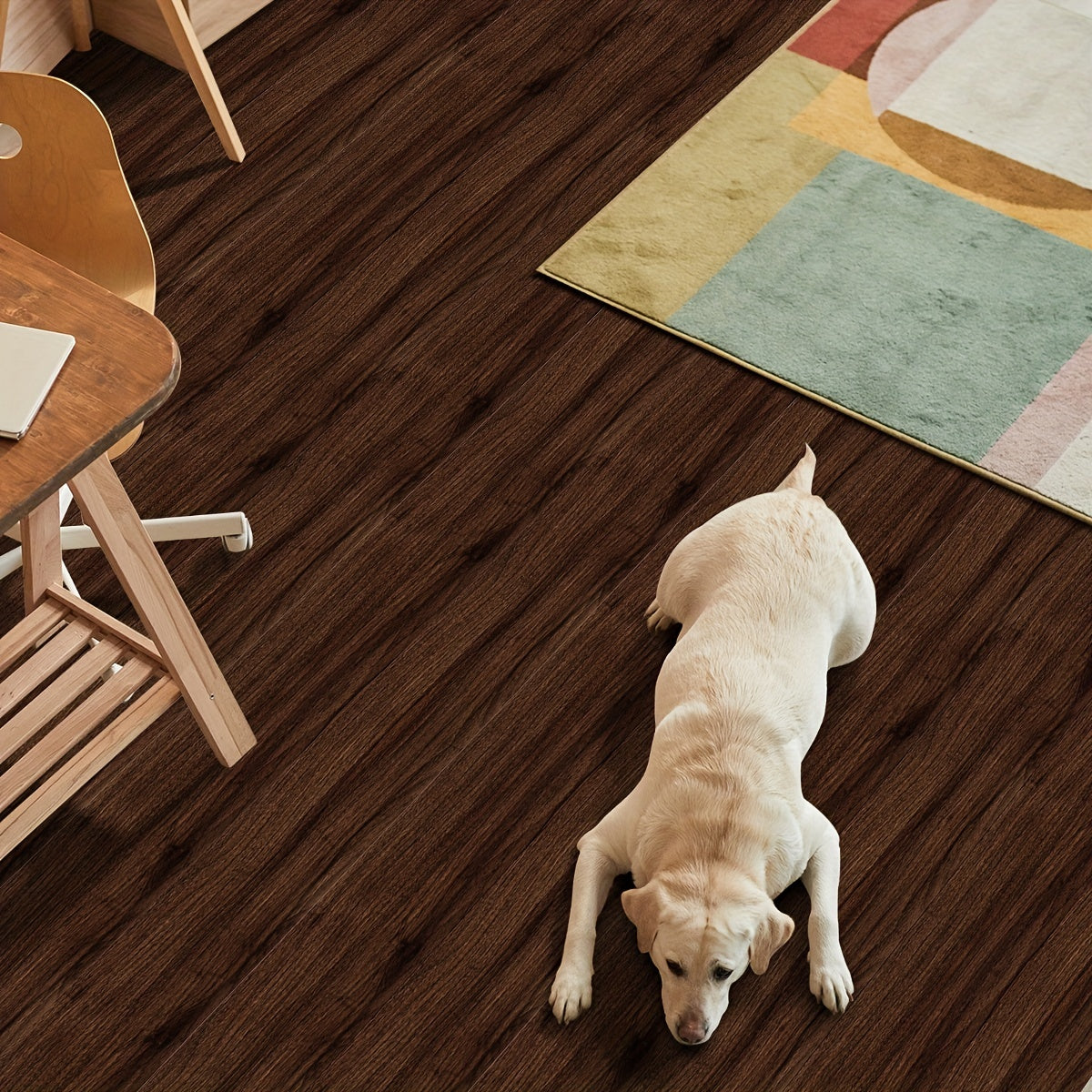 Wood Grain Pattern Floor Stickers Waterproof Non-slip Tile Stickers