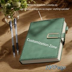 Personalized A5 Faux Leather Notebook with Custom Logo, Name, and Image