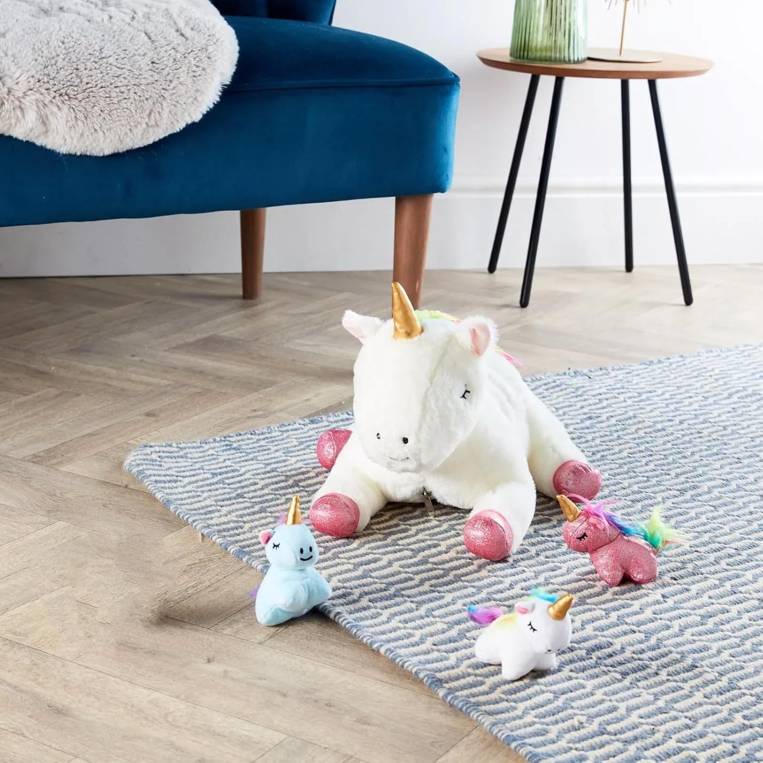 Deluxe Paws Unicorn Plush Toy with 3 Babies Inside