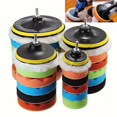 Car Polishing Disc Set 8Pcs Self Adhesive Buffing Sponge Wool Wheel Pad