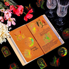 100pcs Deep Sky Holographic Stickers Moon Star Resin DIY Decor Waterproof