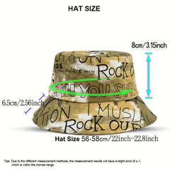 Hip Hop Graffiti Tie Dye Bucket Hat Unisex Lightweight Fisherman Cap