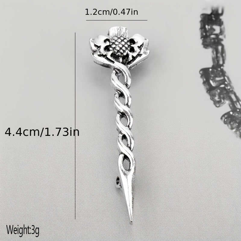 Vintage Lion Sword Brooch Men's Gift