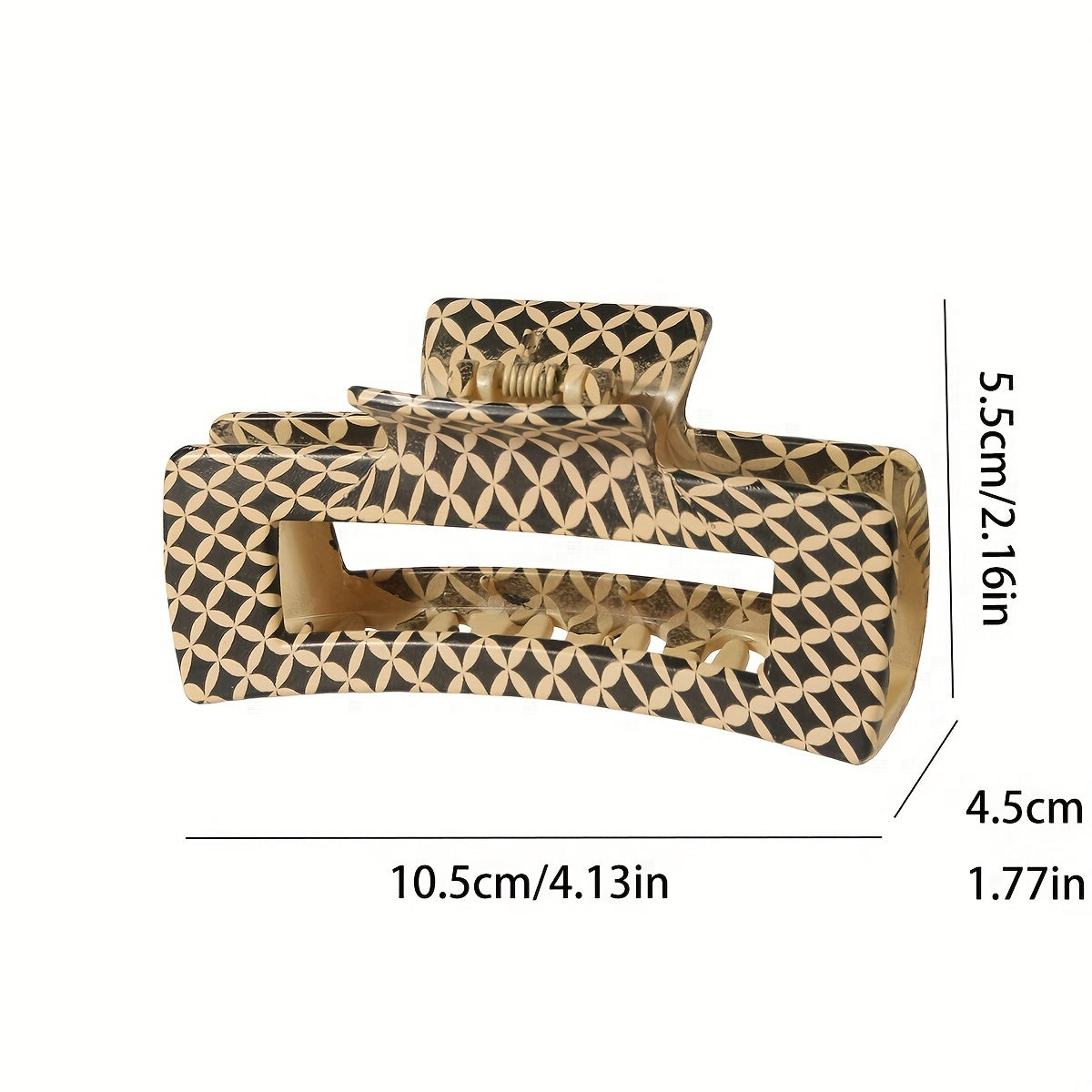 Leopard Pattern Hair Claw Clip Rectangle Shaped Nonslip Ponytail Holder