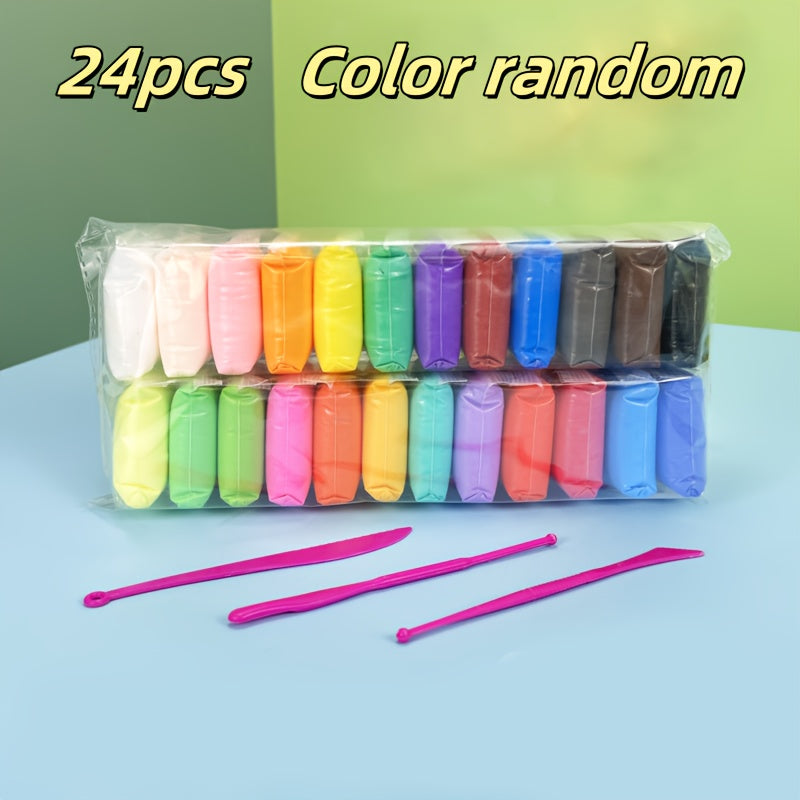24 36 48 DIY Lightweight Clay Set Kids Art Supplies Modeling Soft Play