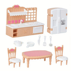 12-Piece Dollhouse Furniture Set for Bedroom Living Room Kitchen Bathroom