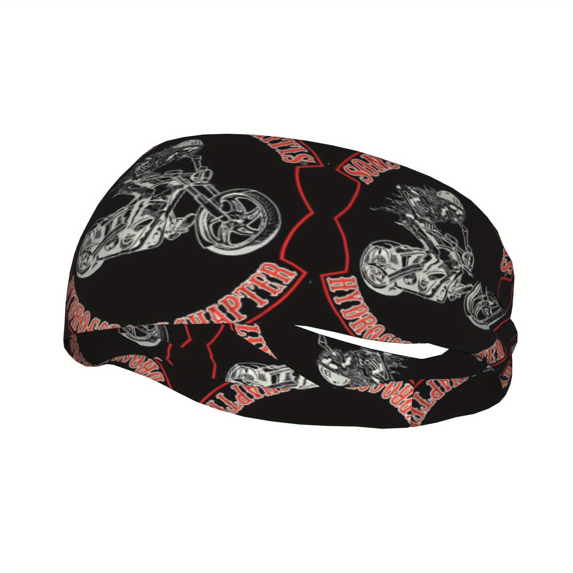 Unisex Motorcycle Skull Headband Red