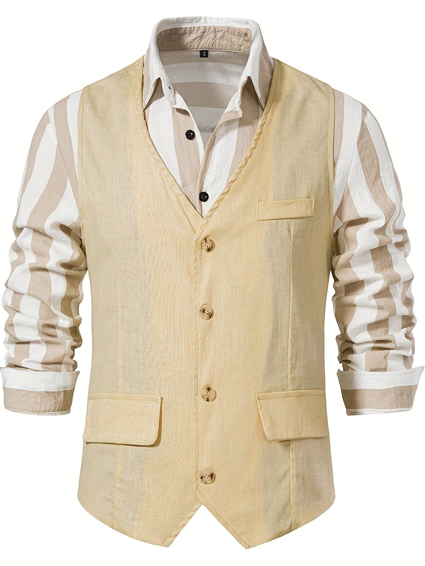 Men's Casual Slim Fit Western Vest Jacket V Neck Sleeveless Waistcoat