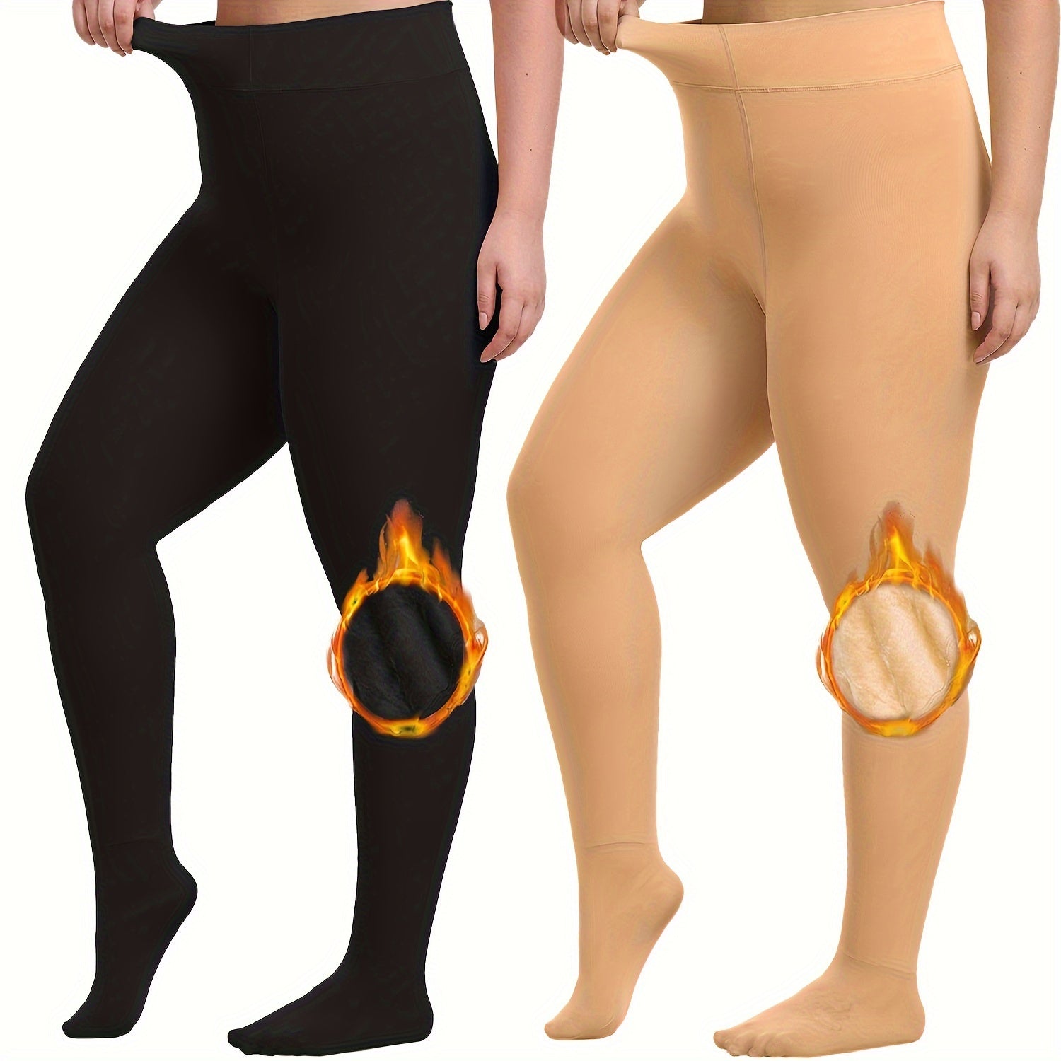  Fleece Lined Winter Warm High Waisted Elastic Tights