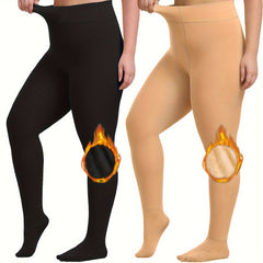  Fleece Lined Winter Warm High Waisted Elastic Tights