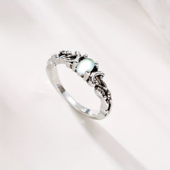 Men's Silvery Faux Moonstone Ring - Delicate Design