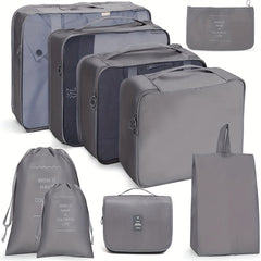 9 Pcs Lightweight Zipper Luggage Bags for Travel Organizers