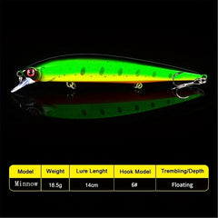 Lifelike Wobbler Fishing Lure 3D Eyes 18.5g Minnow Artificial Hard Bait Fishing