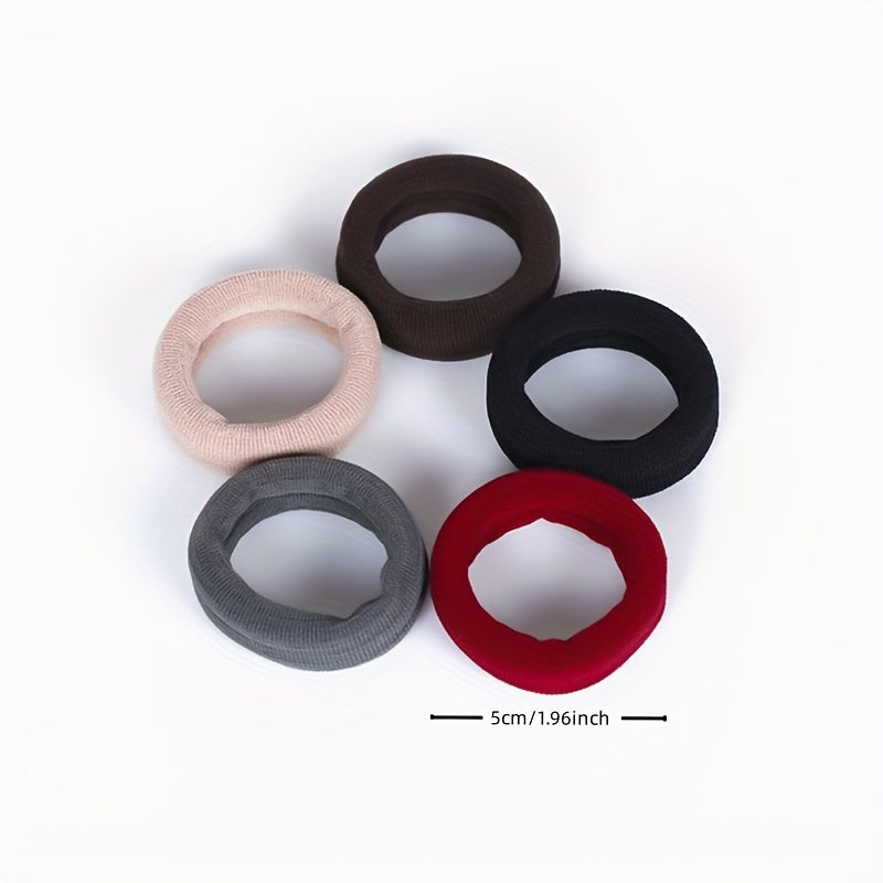 5pcs Soft Thick Seamless Hair Ties Elastic Ponytail Holder No Crease Scrunchie