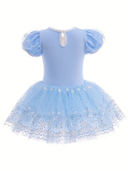 Snow Flake Tulle Tutu Ballet Dance Dress Leotard