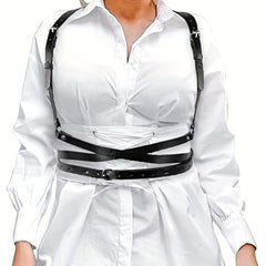 Women Pu Leather Harness Belt Clothes Corset Belt Adjustable