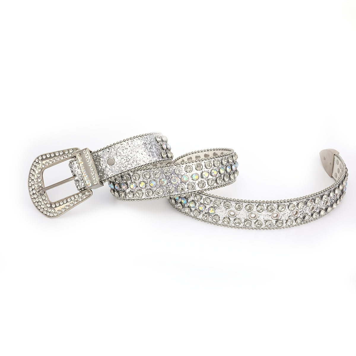 Men Women Rhinestone Belt Western Cowgirl Bling Studded Leather Belt