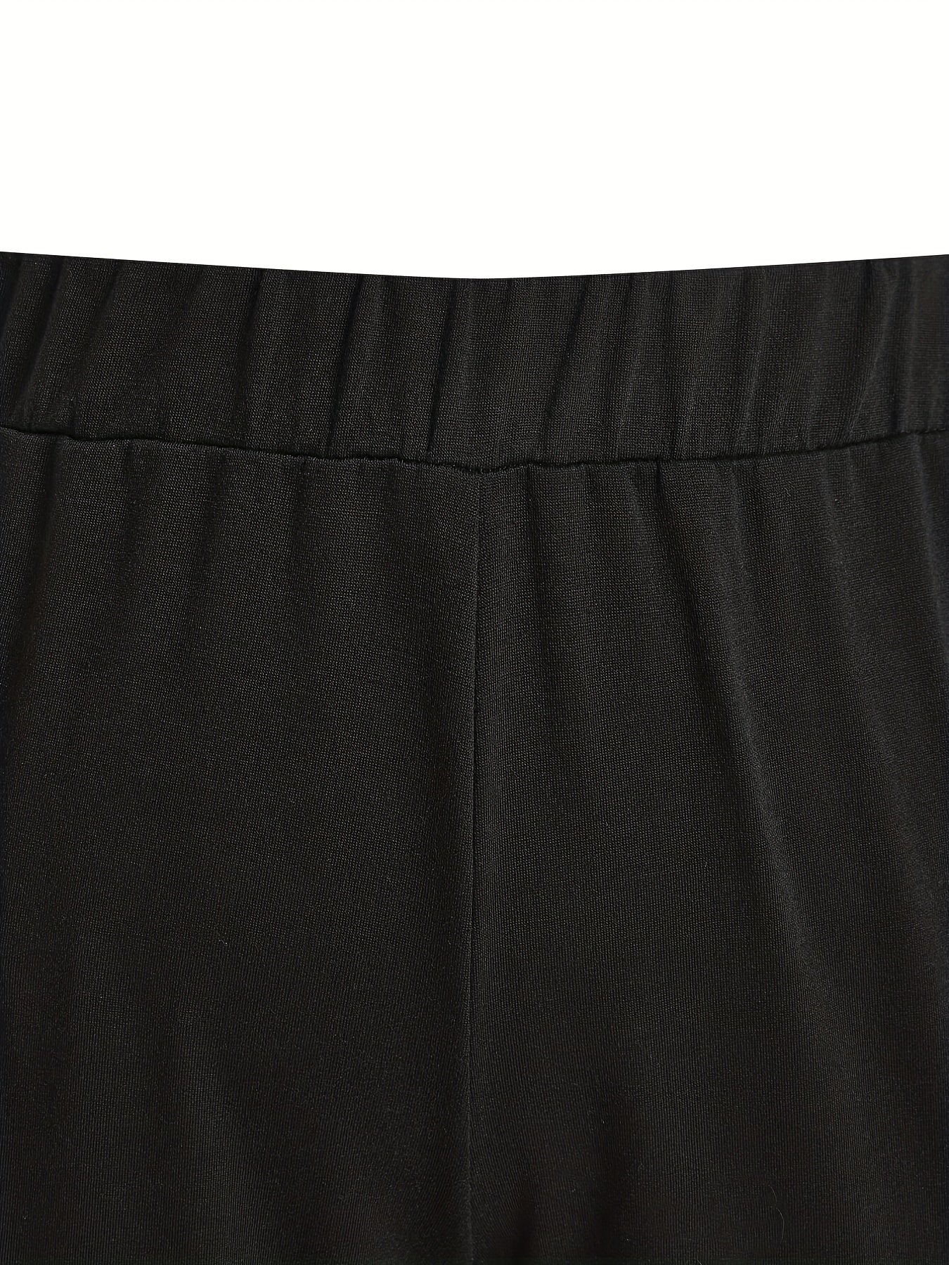  Women's Solid Elastic Zipper Stretch Sweatpants
