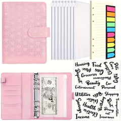 Heart Pattern Budget Binder with Cash Envelopes