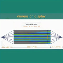 Thickened Canvas Hammock w/Curved Wooden Stick for Camping