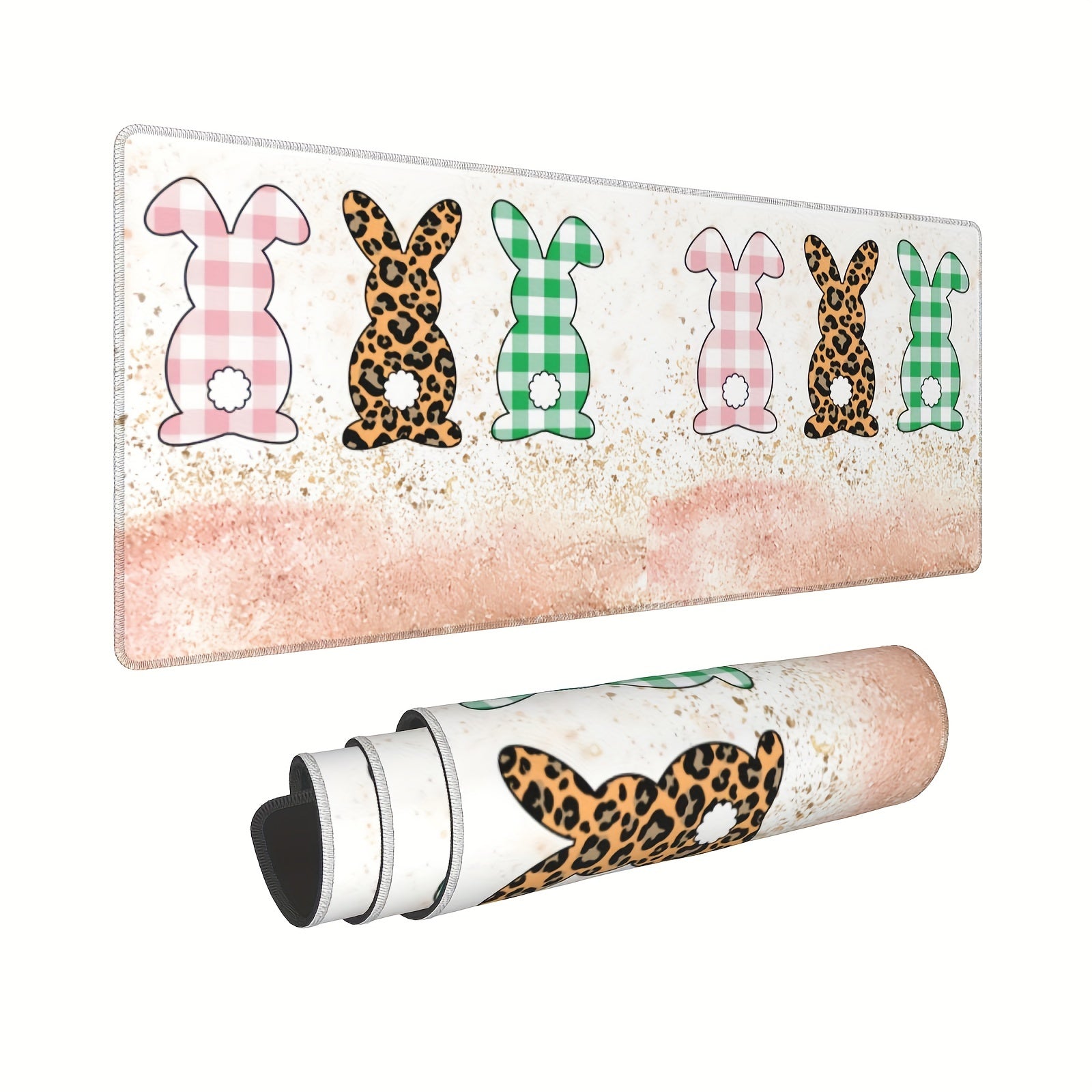 Rabbit Desk Mat Large Mouse Pad Keyboard Mouse Mat Non Slip Rubber Base
