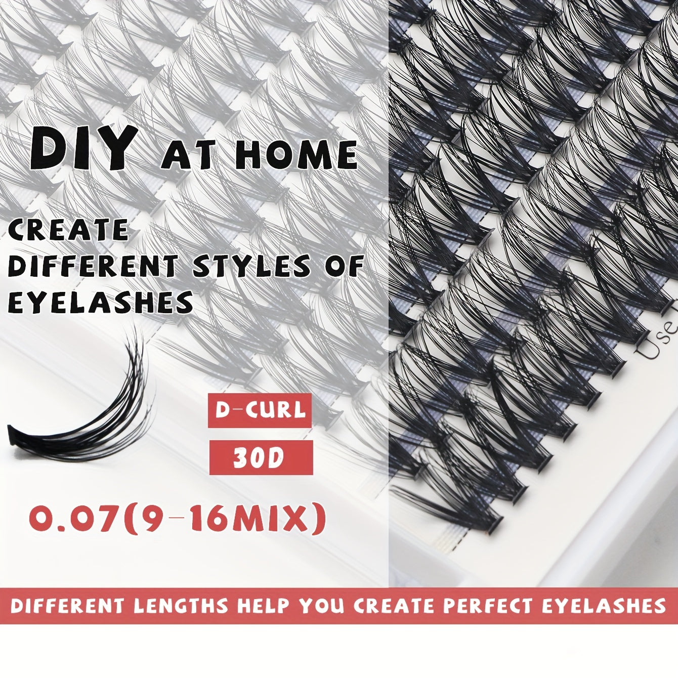 240 Pairs Cluster Lashes D Type 9mm 16mm Mixed Length Eyelashes DIY