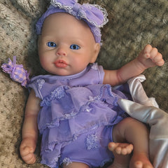 Realistic 13in Open Eyes Reborn Baby Doll Silicone Girl Toy