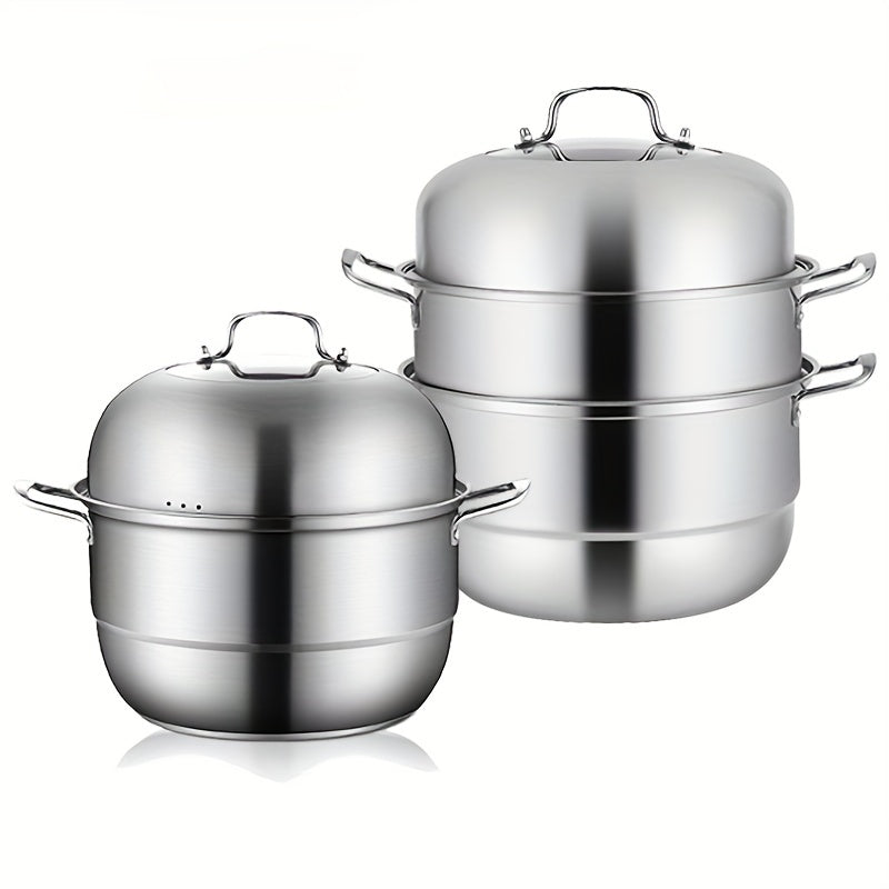 Stainless Steel 2 3 Tier Steamer Pot 30cm Lid Kitchen Utensils Gadgets Accessori