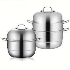 Stainless Steel 2 3 Tier Steamer Pot 30cm Lid Kitchen Utensils Gadgets Accessori