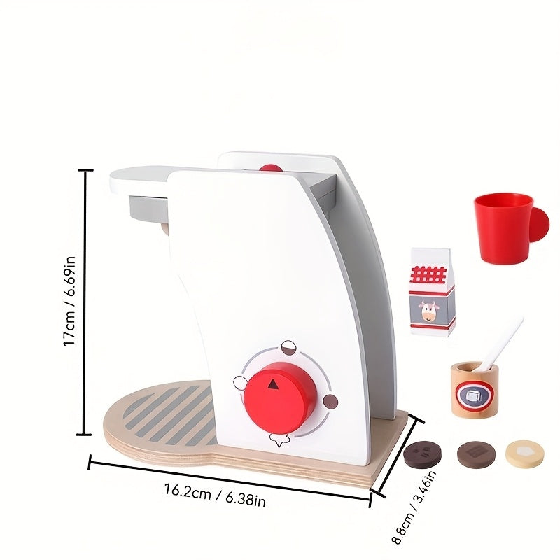 Wooden Toy Set Pop-up Toaster & Coffee Machine Set for Kids