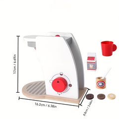 Wooden Toy Set Pop-up Toaster & Coffee Machine Set for Kids