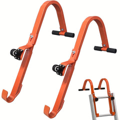 2pcs Heavy Duty Ladder Roof Hook w/ Wheel Rubber Grip T Bar