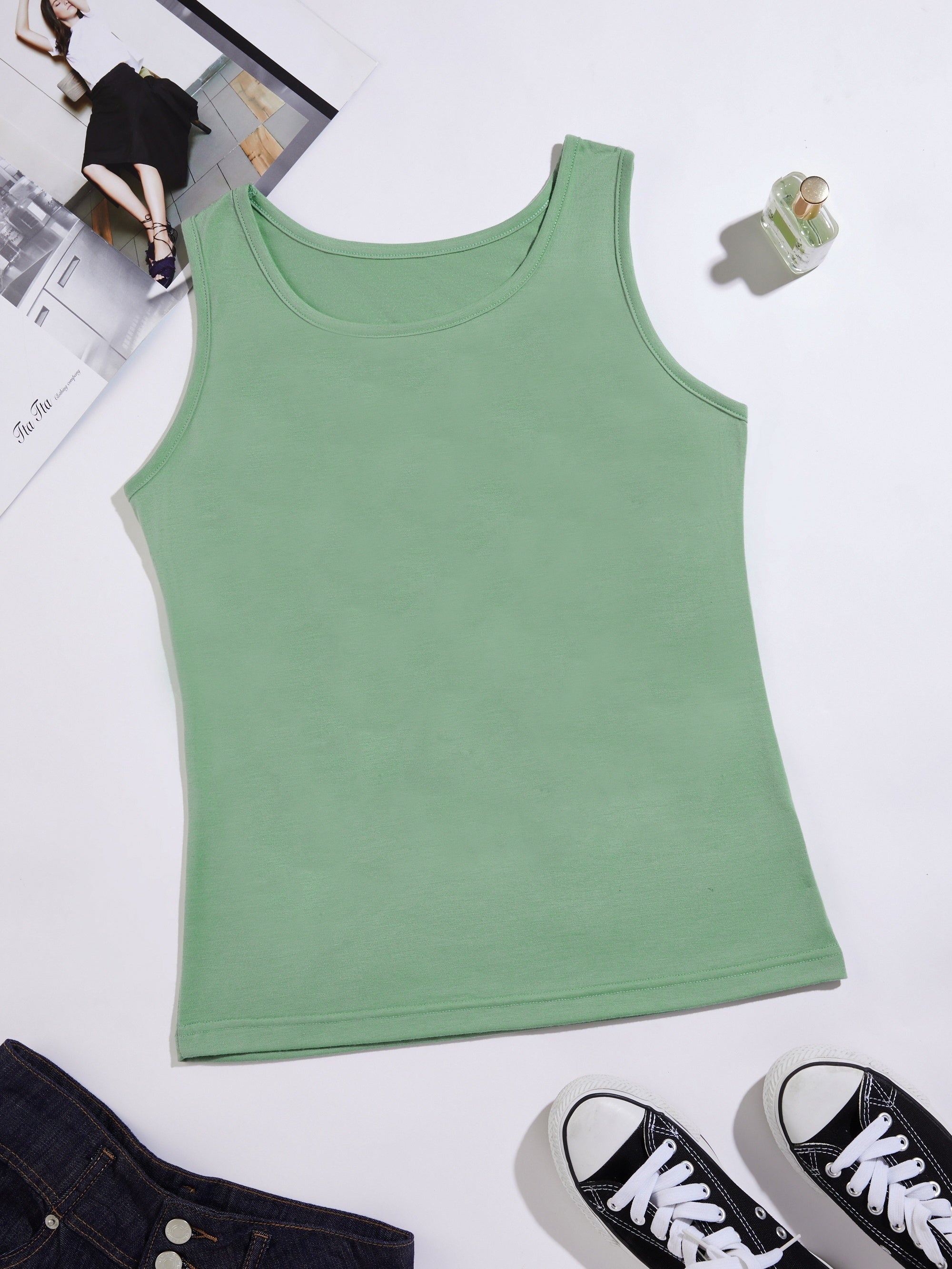 Solid Slim Tank Top Summer Sleeveless Top Women