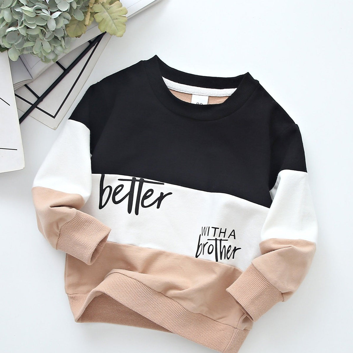 Boys Printed Letters Casual Sweater