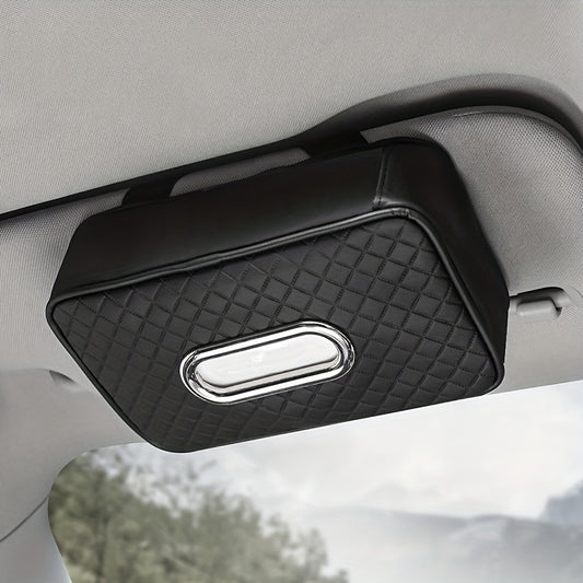 Leather Car Visor Tissue Holder Auto Napkin Case with Strap