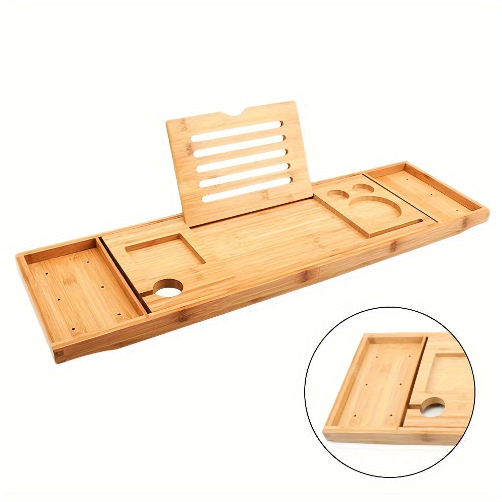 Bathroom Tray Multifunction Bathtub Serving Tray Bamboo Bath Bridge