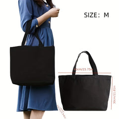 Canvas Shoulder Bag Unisex Tote Reusable Grocery Large Capacity Shopping
