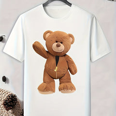 Bear Print Men's Graphic T shirt Casual Comfy Tees For Summer Mens Clothing