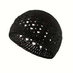 4pcs Hollow Out Knitted Beanie Unisex Skull Cap Elastic Knit Hat