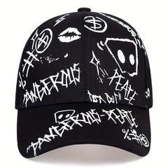 Mens Stone Print Baseball Cap Adjustable Casual Hat For Spring Autumn