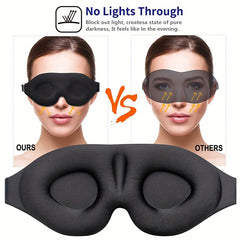 Soft Blackout Sleeping Eye Mask 3D Contoured Blindfold Adjustable Strap
