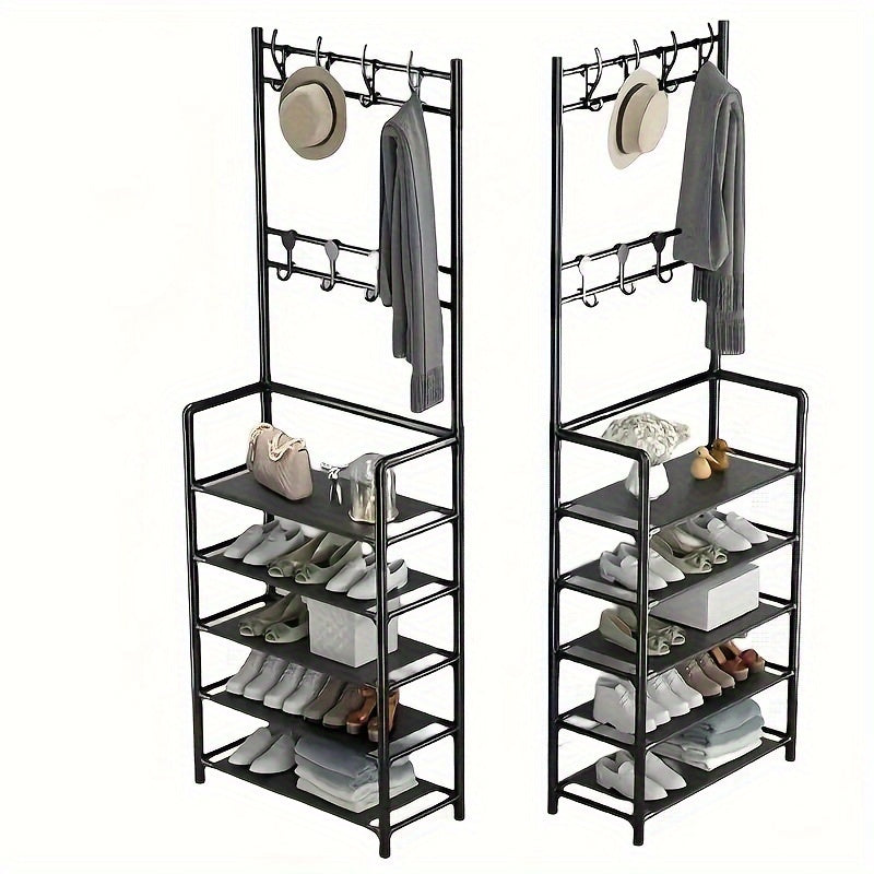 Shoe Coat Rack 2 in 1 Assembly Layer Shoe Cap Rack
