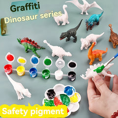 DIY Coloring Dinosaur Toys Set for Kids, Creative Graffiti Model Paintable Toy