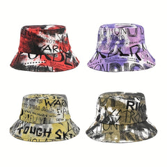 Hip Hop Graffiti Tie Dye Bucket Hat Unisex Lightweight Fisherman Cap