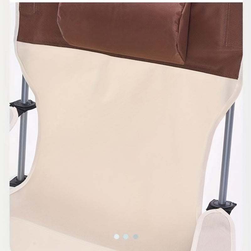 Portable Folding Chair with Cup Holder & Pillow for Outdoor Adventures