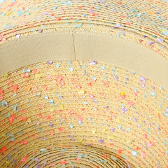 Candy Embroidery Sun Hat Wide Brim Summer Sunscreen Straw Hat Breathable Travel