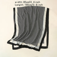 Classic Linen Scarf Autumn Winter Print Long Shawl