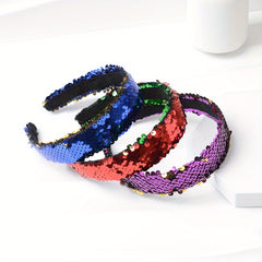 Y2K Gradient Sequin Headband Glitter Hair Band for Party Prom Women Girls