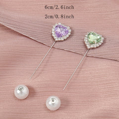 Rhinestone Love Geometric Pin Brooch Scarf Fixed Buckle